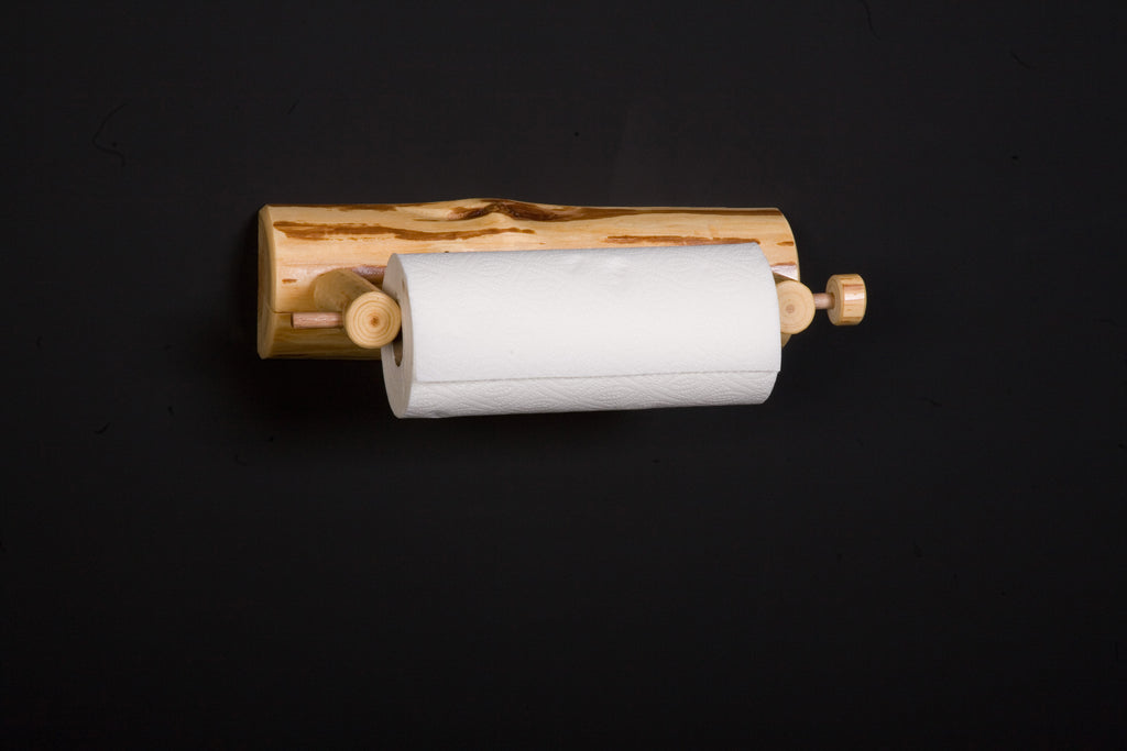 Log paper towel holder