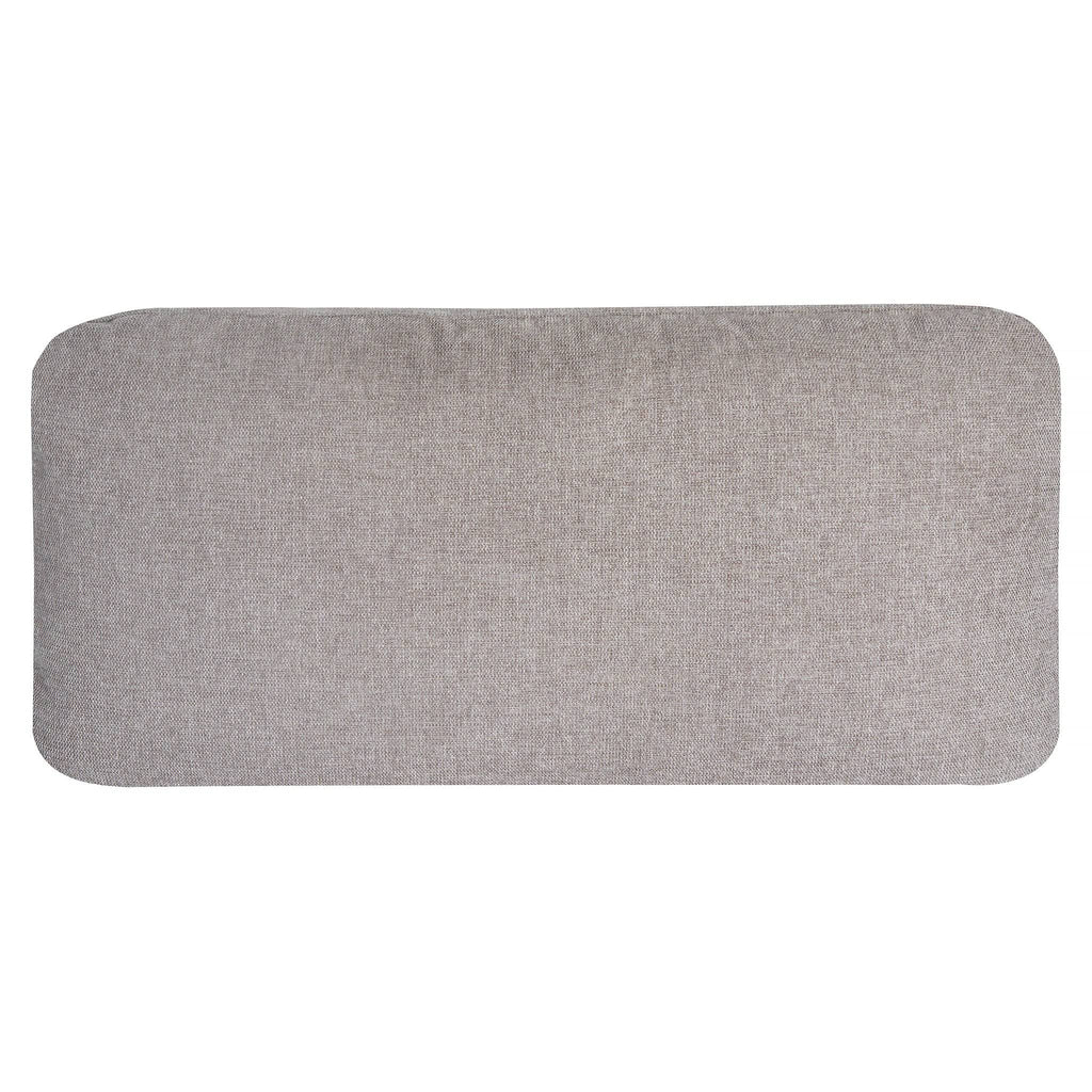 A rectangular cushioned headboard in light gray fabric with rounded corners, seen front-on. Its chic, subtle texture effortlessly complements any decor and pairs beautifully with the My Cloud Slope Cushion Cover for a harmonious look.