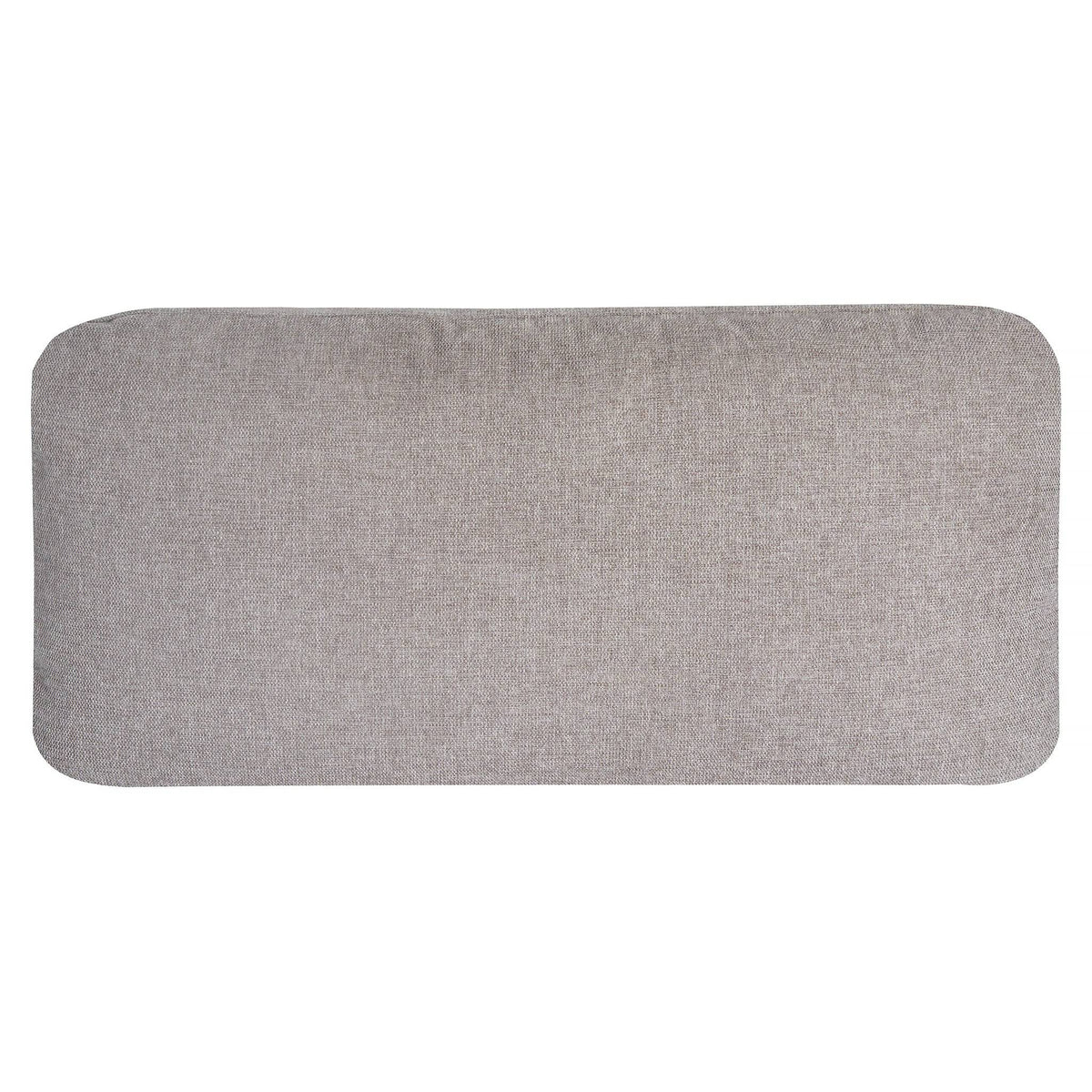 A rectangular cushioned headboard in light gray fabric with rounded corners, seen front-on. Its chic, subtle texture effortlessly complements any decor and pairs beautifully with the My Cloud Slope Cushion Cover for a harmonious look.