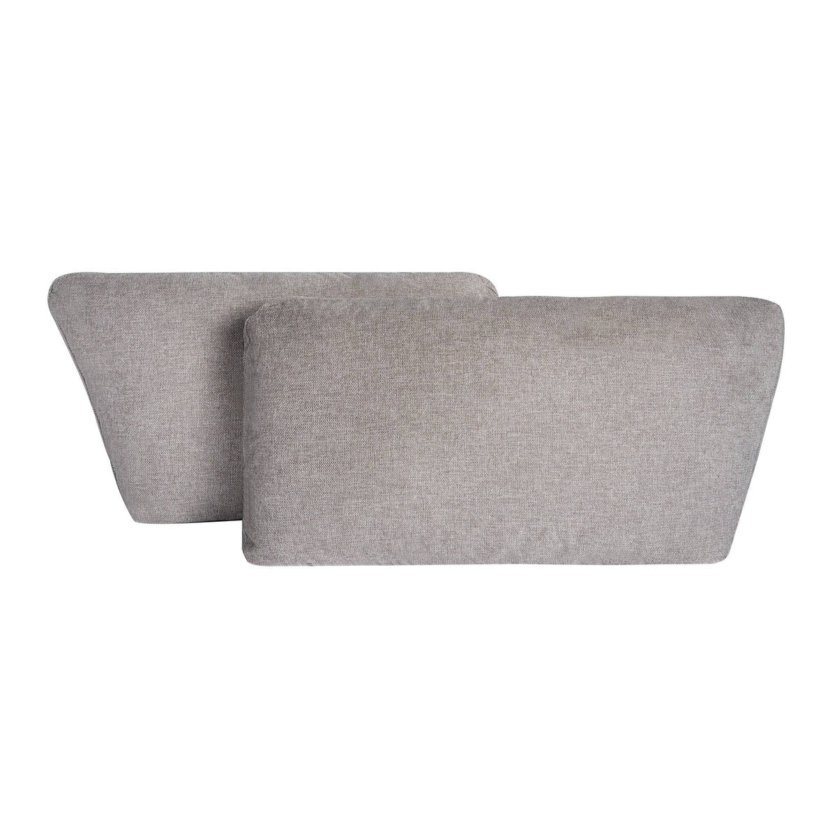 The My Cloud Slope Cushion Covers in gray, with their soft fabric and rectangular shape, slightly overlap for added comfort. They serve as ideal replacements or additions to your My Cloud sectional, contrasting elegantly against a white backdrop for a minimalist aesthetic.