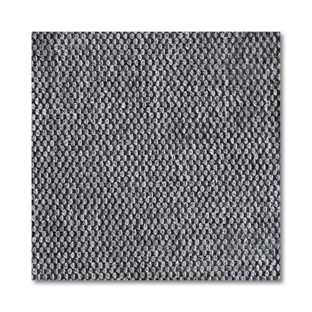 Close-up of a textured gray fabric with a tightly woven pattern, reminiscent of mid-century modern design. It forms a grid-like structure with a subtle sheen, covering the entire frame uniformly and deeply, much like the elegance of the Maddox Chair.