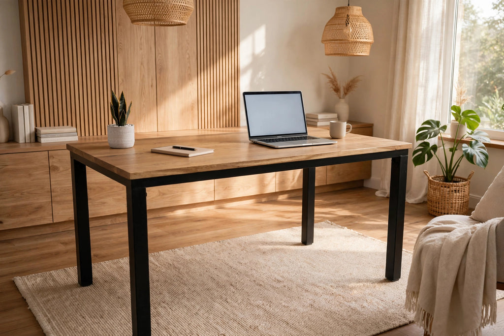 Acacia Loft Table / Desk - staged