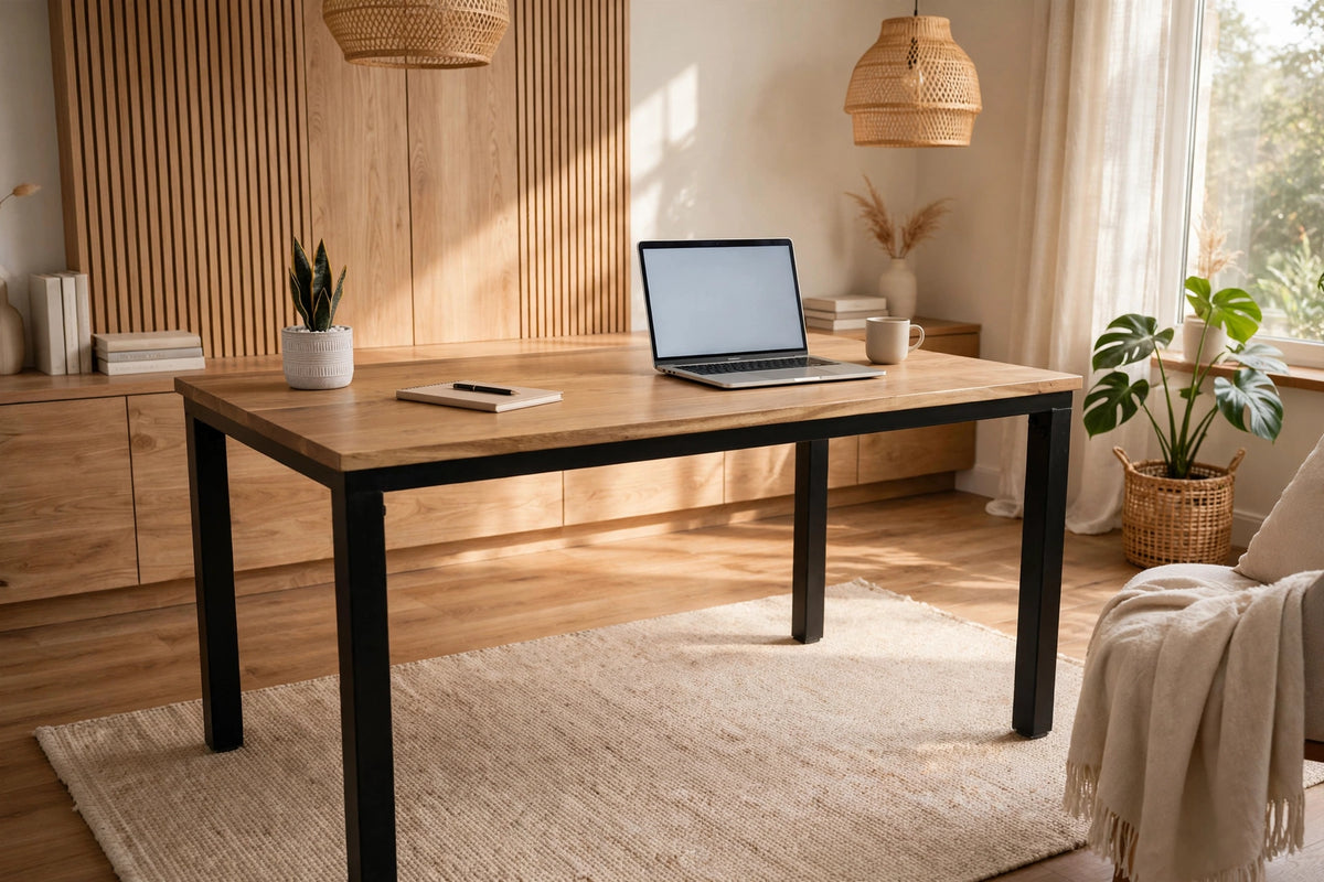 Acacia Loft Table / Desk - staged