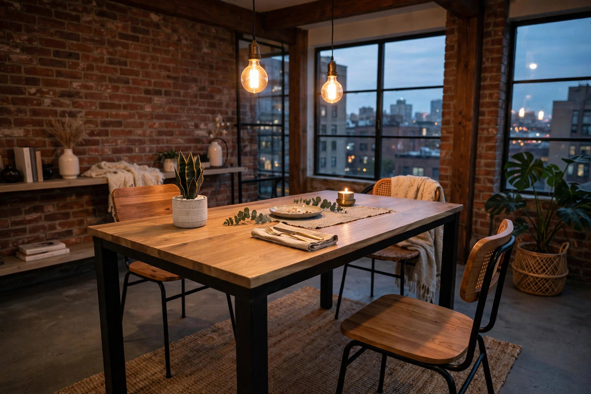 Acacia Loft Table / Desk - staged