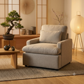 My Cloud Chair in Greige staged in a calm japandi living room