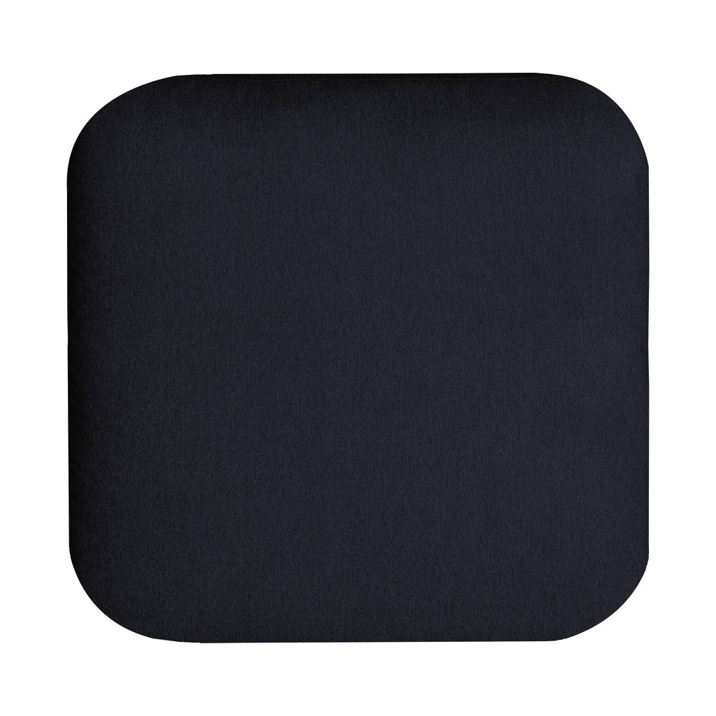 The My Cloud 30 Ottoman is a black, square cushion with rounded corners set against a white background, evoking the Classic Ottoman style.
