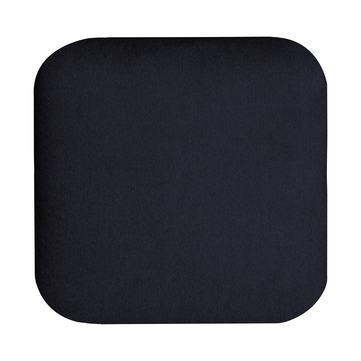 The My Cloud 30 Ottoman is a black, square cushion with rounded corners set against a white background, evoking the Classic Ottoman style.