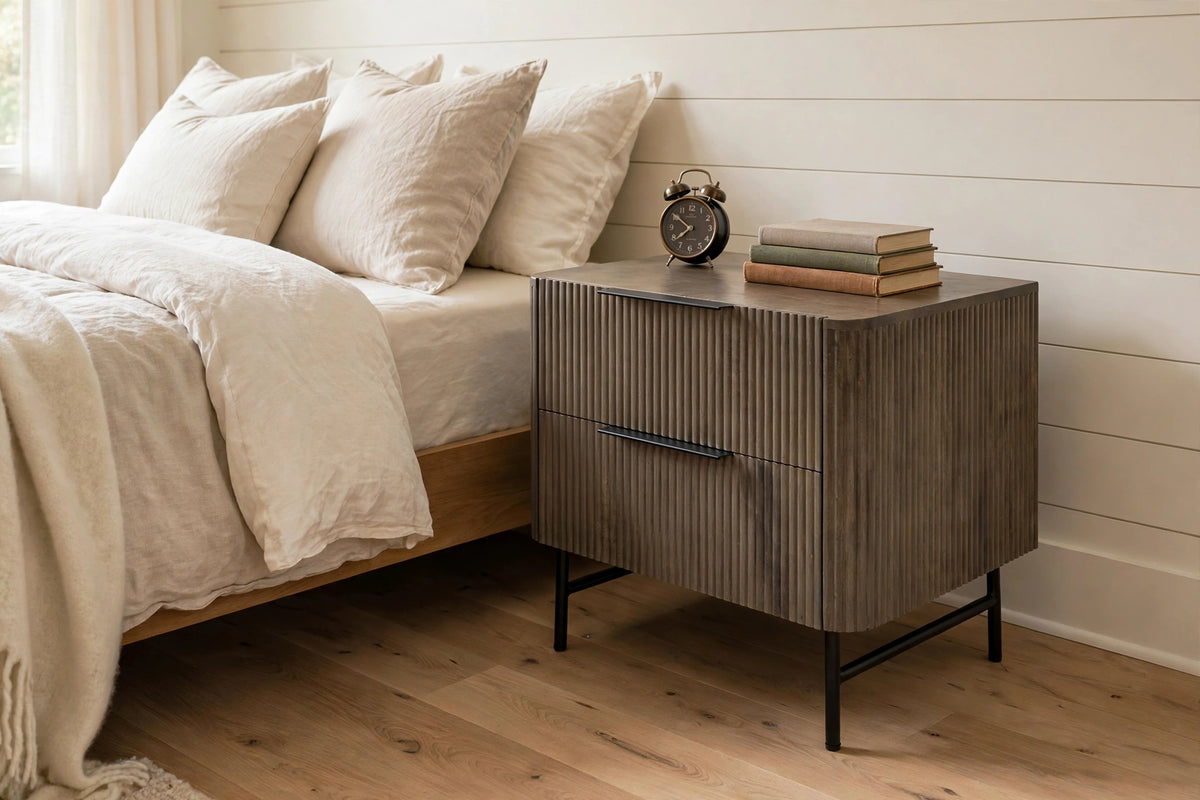 Contemporary Reed Side Table - staged view 2
