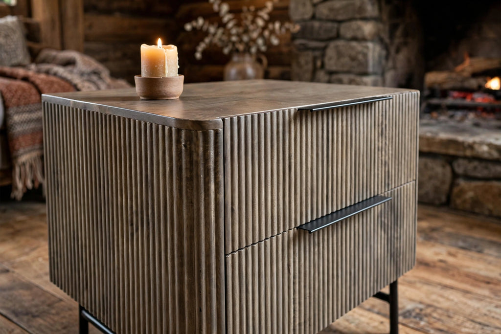 Contemporary Reed Side Table - staged view 3