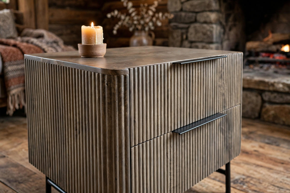 Contemporary Reed Side Table - staged view 3