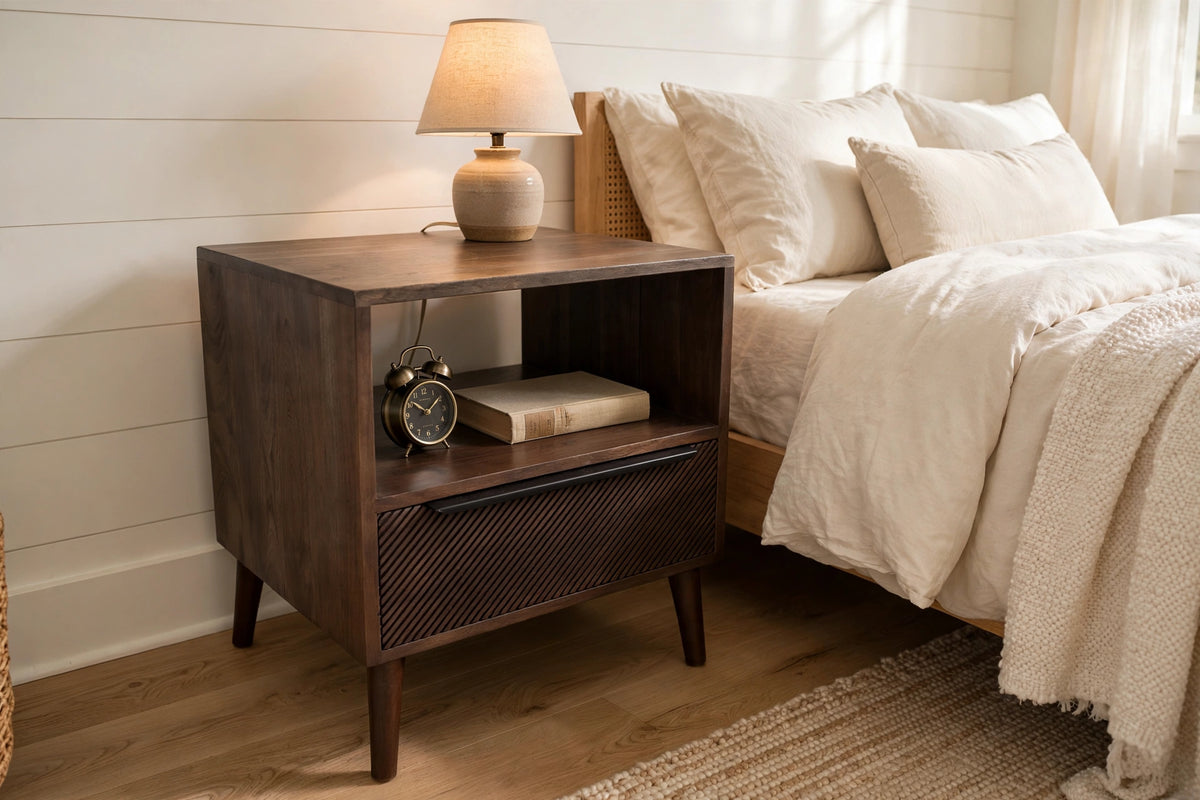 Diagonal Mid-Century Side Table - staged view 2